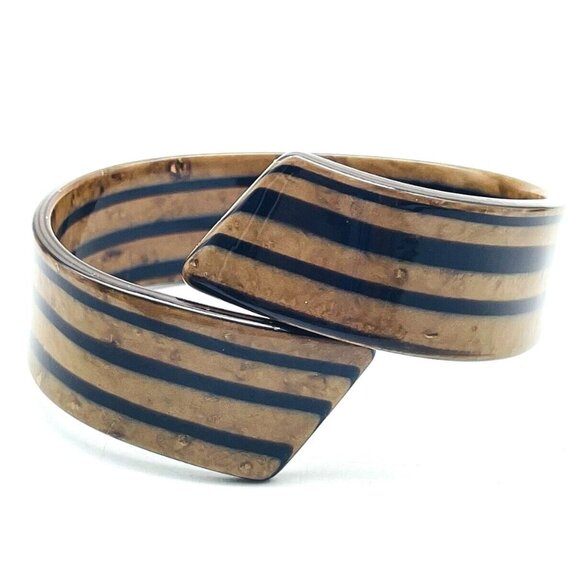 Unbranded Jewelry - Brown Black Striped Bypass Bracelet Classic Career Cosplay LARP Boho Festival